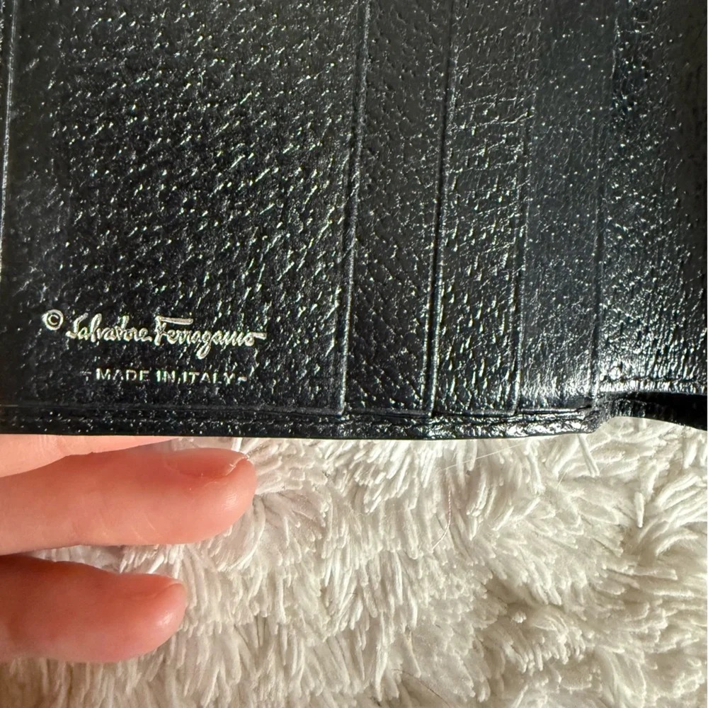 Salvatore Ferragamo Black Leather Bifold Wallet